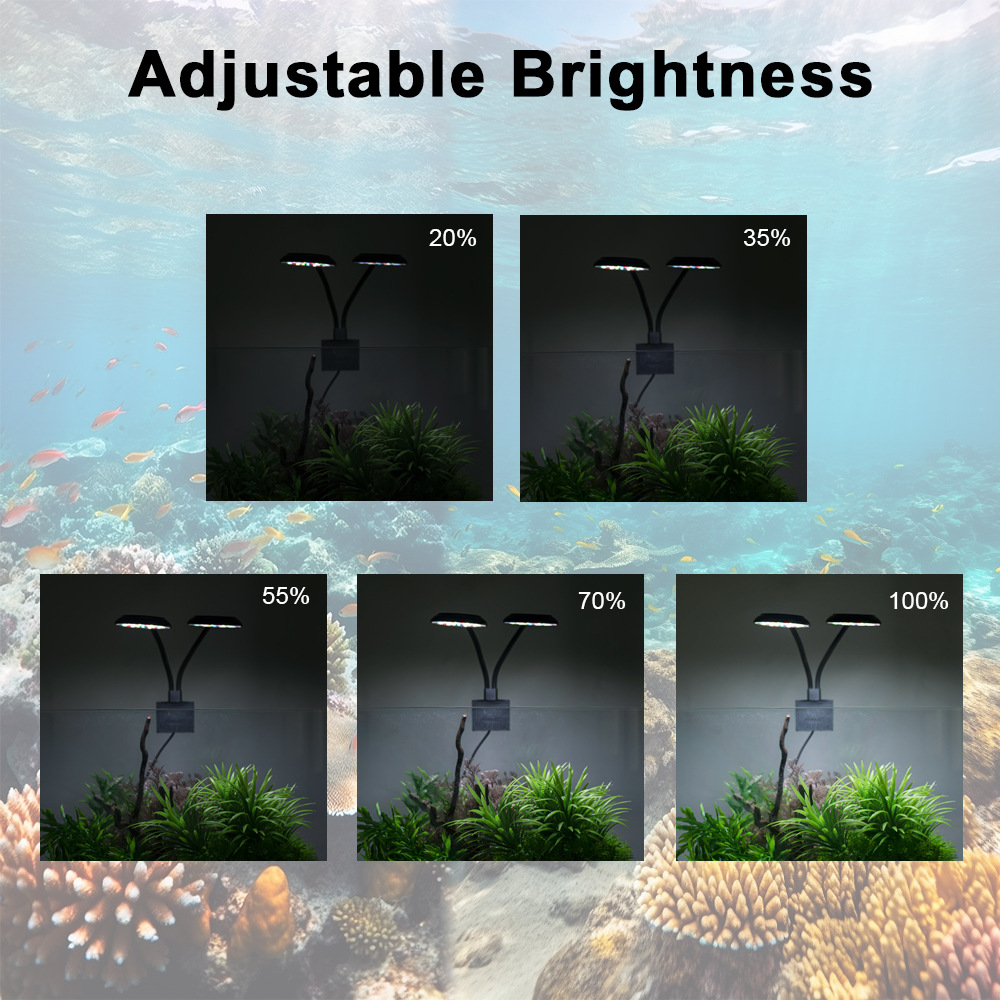 4W\7W USB Fish Tank Clip Lamp Decorate Led Full Spectrum Control Lamp Algae Lamp Ornamental Small Tank Lighting
