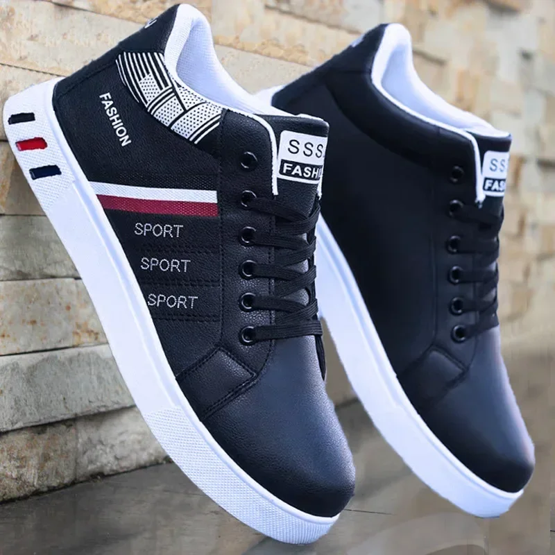 Autumn Spring High Top Ankle White Breathable Casual Shoes for Men Sneakers Platform New Men's Boots a6a2 Platm 's