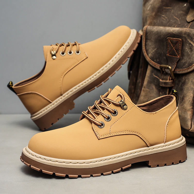 2024 New Men's Boots Outdoor Non-slip Men's Sneakers Fashion Casual Men Leather Shoes Work Safety Shoes comfor Casuales Hombres