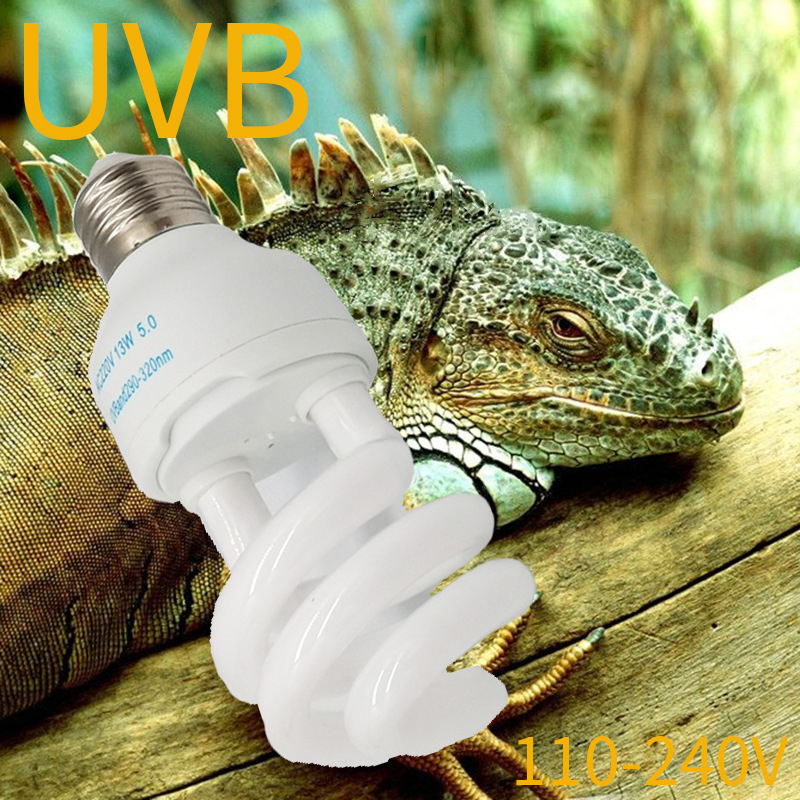 UVB5.0 10.0 Lizard Calcium Supplement Lamp 13W 26W UV Bulb E27 Energy Saving Reptile Lamp for Turtles and Amphibians