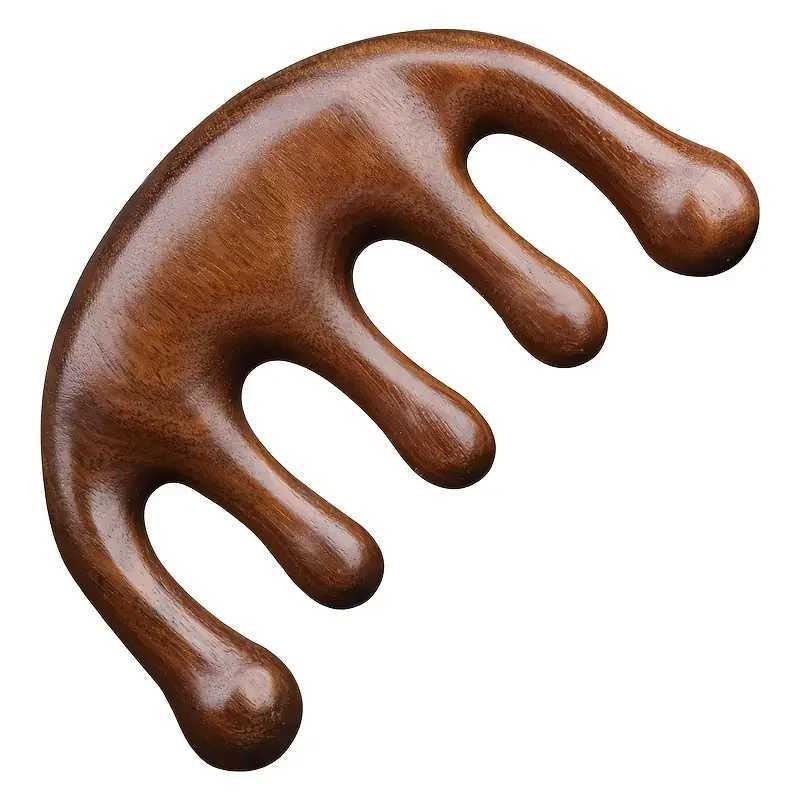 Wooden Scalp Massage Comb Gua Sha Scraping Scalp Massager Head Handmade Solid Wood Hair Comb For Relaxation Massage Tools Y240902