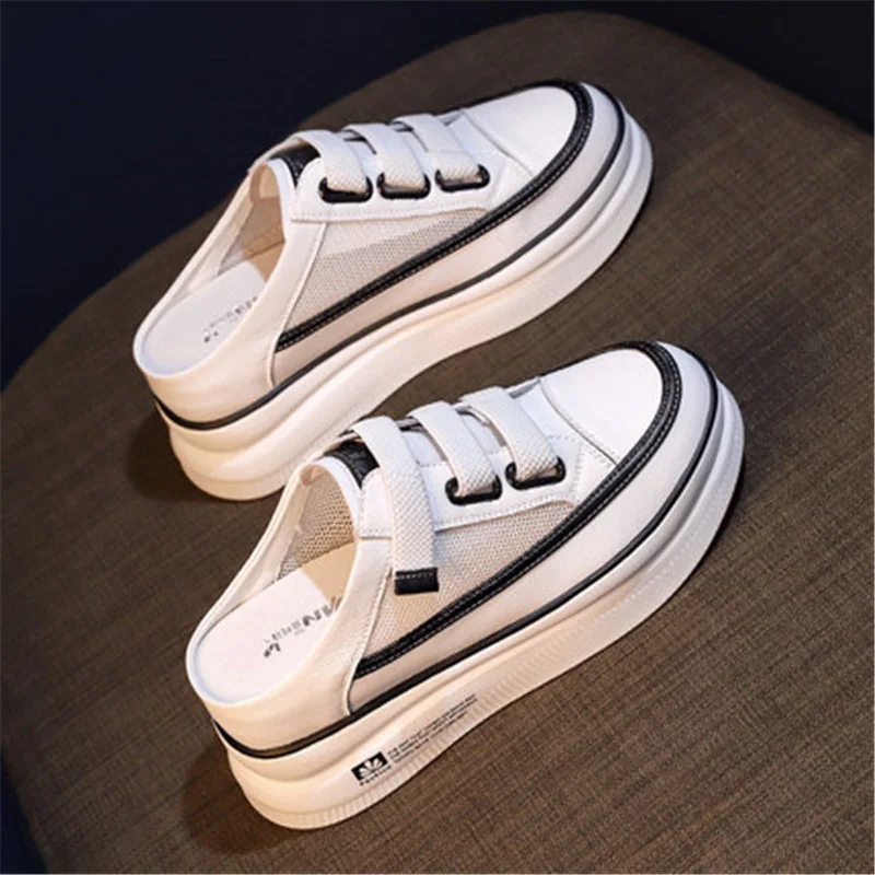 2025 NEW Half Women s Slippers Platform Ladies Comfort Slip on Sneakers Trendy Mules Hiking Sandals for Women Outdoor a