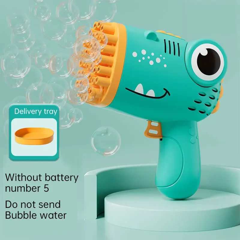 Dinosaur Bubble Gun 40 Hole Bubble Gun Automatic Bubble Gun Soap Gun Bathtub Toy Childrens Toy (excluding battery)W240902