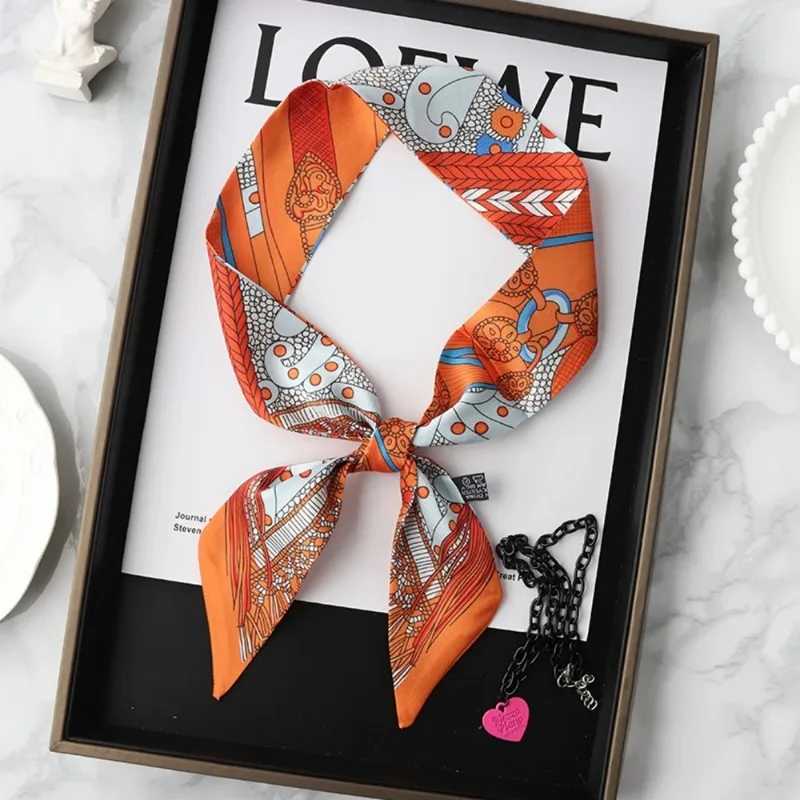 2024 Korean Fashion New Womens Twill Decorative Ribbon Small Scarf Binding Bag Handle Ribbon Hair Band Small Scarf Headband Y240903