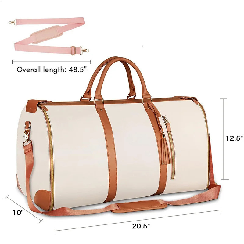 Foldable womens travel bag convenient to carry clothing bag large capacity PU leather luggage bag portable business travel bag 240904