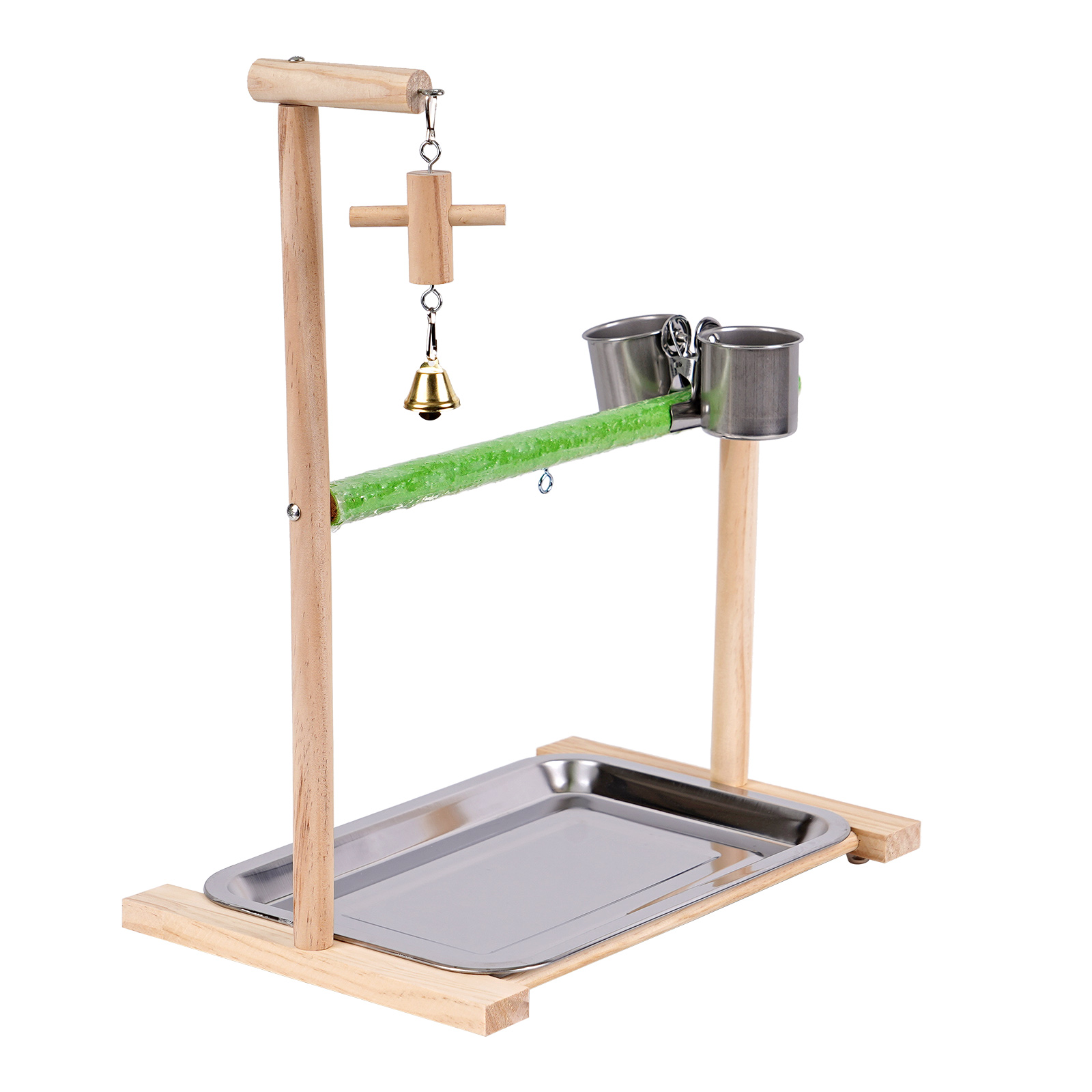 Solid Wooden Bird Toys Parrot Stand Parakeet Toy Playground Cage Perch Ladder Play Birds Swing Gym Cockatiel Hamsters Wooden