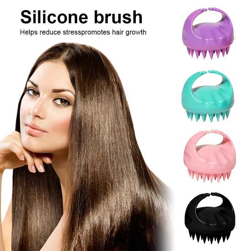 Hair Scalp Massager Shampoo Brush Scalp Care Hair Growth Hair Scrubber Scalp Exfoliator Dandruff Long Flexible Silicone Bristles Y240902