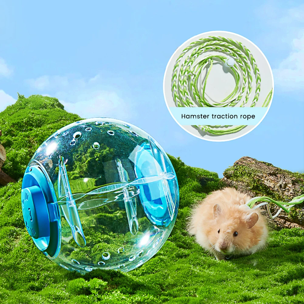 Hamster Exercise Ball Transparent Hamster Running Ball Wheel With Traction Rope For Small Animals Pet Supplies 14cm/18/cm