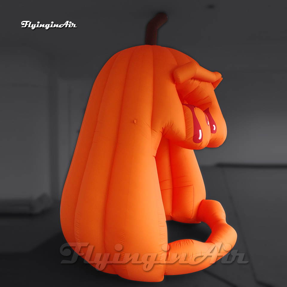 3.5m High Portable Scary Crying Giant Inflatable Halloween Pumpkin Booth Yard Playhouse With LED Light