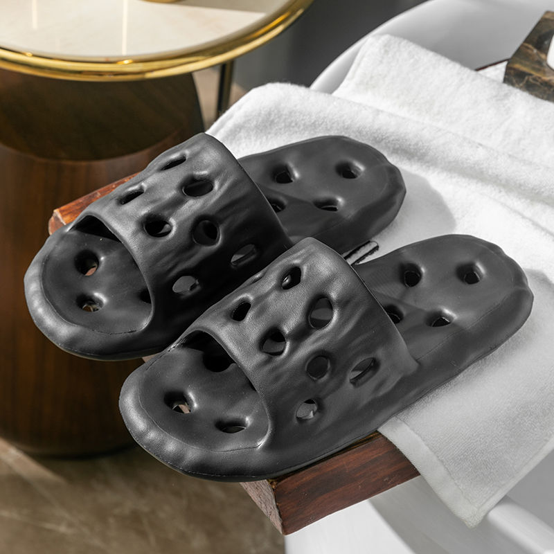 Japanese Comfortable Couples Home Slippers Women Men'S Shoes Summer Indoor Bathroom Bath Hole Non-Slip Hotel Soft-Soled Sandals 65ae