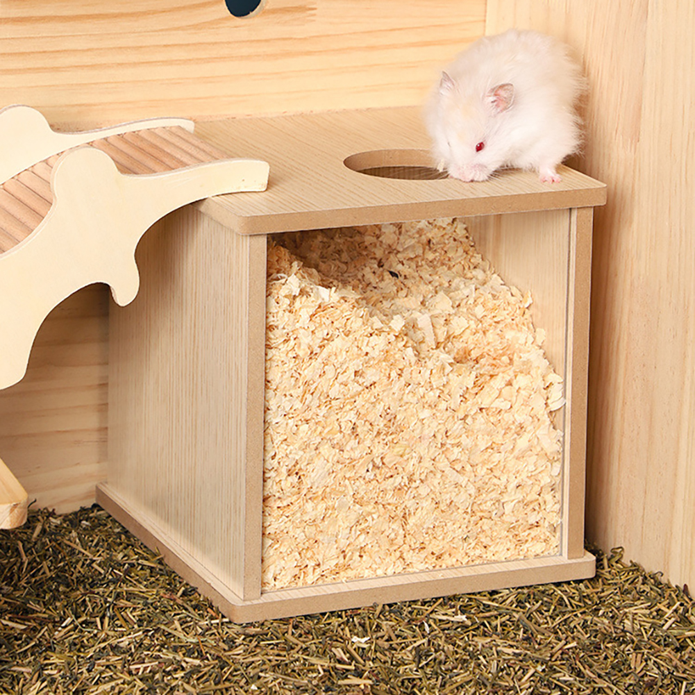 Hamster Sand Bath Box Wooden Shower House Chinchilla Digging Sand Bathtub For Gerbils Small Animals