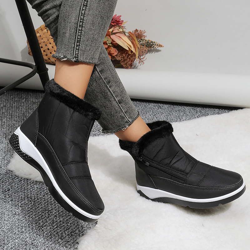 Lucyever Winter Down Waterproof Snow Boots Women Warm Plush Ankle Booties Woman Non Slip Thick Bottom Cotton Shoes Female