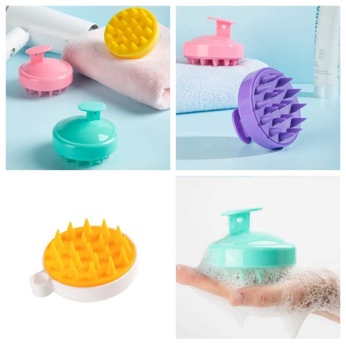 Silicone Shampoo Scalp Hair Massager Head Body Scalp Massage Brush Shampoo Massage Comb Massage Scalp Acupuncture Point Y240902