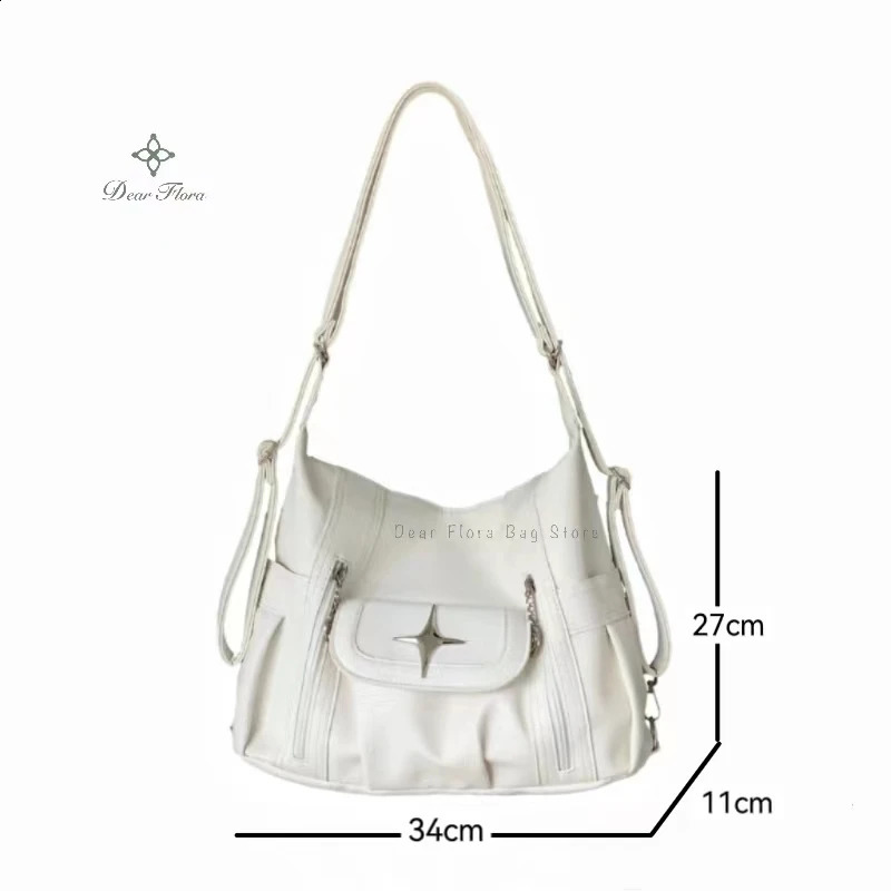 Y2k soft simple large capacity handbag Star classic shoulder bag punk gothic casual crossover travel backpack 240903