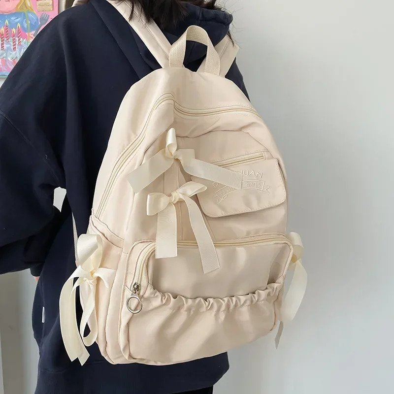 Fashion backpack canvas womens antitheft shoulder bag school teenage girls 241008
