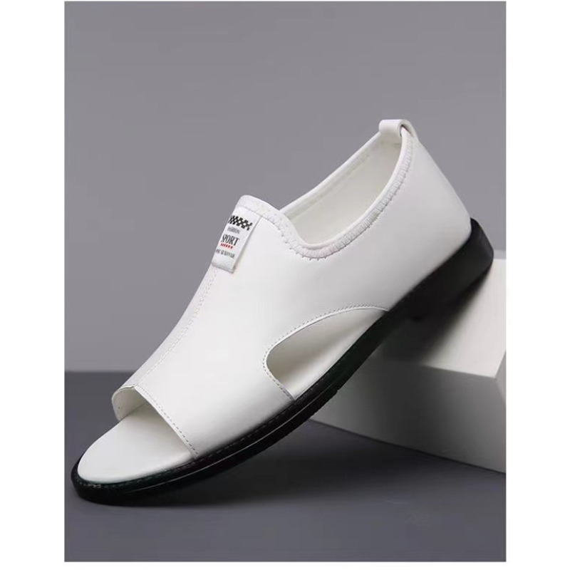 Designer New Leather Platform Outdoor Beach Men's Sandals Summer Fashion Soft Bottom Hollow Light Casual Beach Shoes for Men