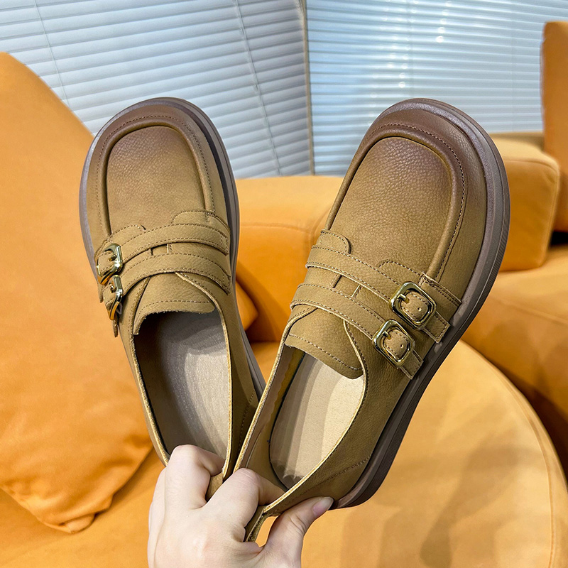 Loafers AIYUQI Female Genuine Leather 2024 New Ladies Spring Retro British Style Women's Shoes fa93