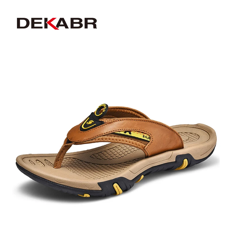 DEKABR Men's Slippers New Summer Beach Shoes Non-Slip Sport Flip Ps Comfort Casual Thong Sandals Outdoor Big New Quality Size 38-45 3Aca