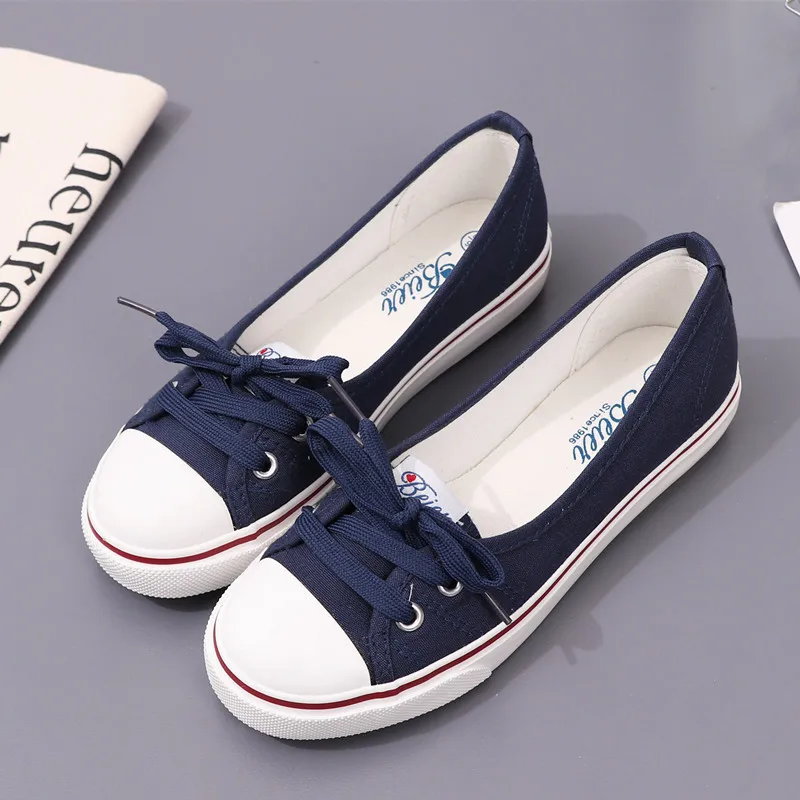 Canvas 2024 Summer Sneakers: Breathable hot White Flats for Women