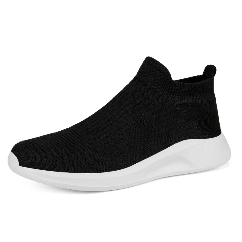 Slip-On Mens Shoes New Light Walking Casual Shoes for Men Breathable Unisex Men Women Loafers Black Size 35-45