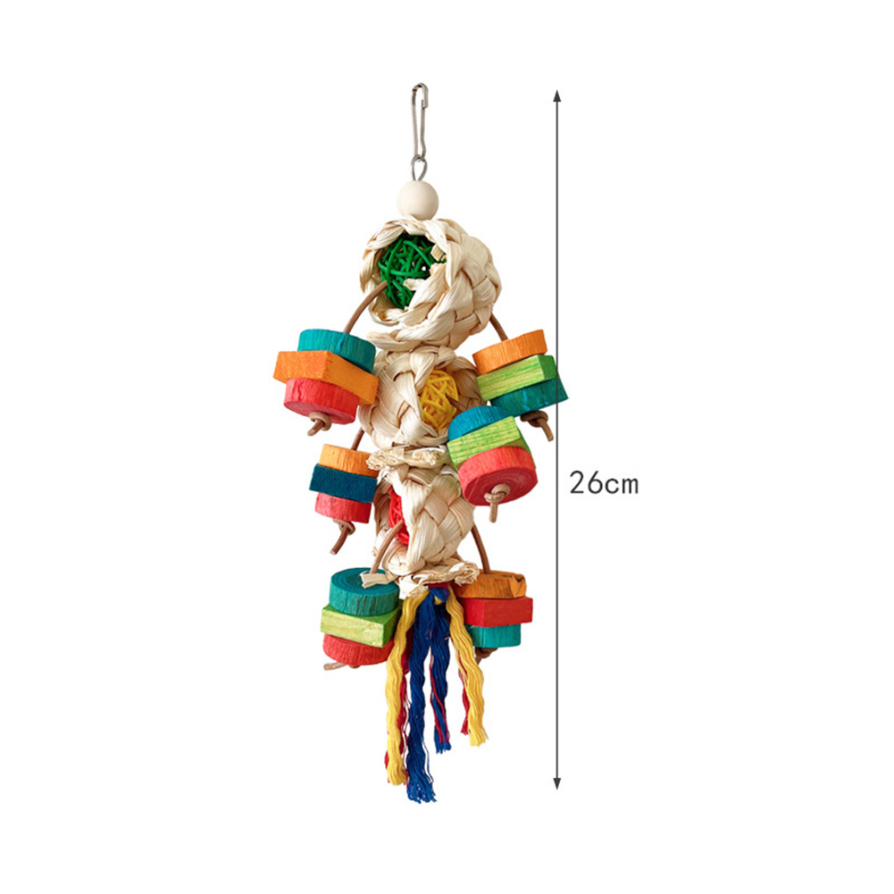 Bird Parrot Toy Natural Wooden Blocks Bird Parrot Chewing Toys Bird Cage Toys for Macaws African Grey Cockatoos Parakeets