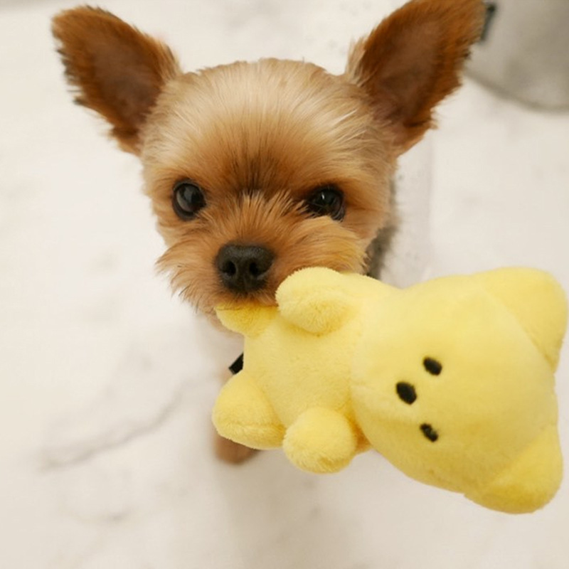 Others Dog Toys Chews Cute Small Dog Squeaky Toys for Small Dogs Puppy Bear Shaped Squeak Toy for Cat Dogs Pet Supplies Pomeranian Teddy Shih Tzu Pug 