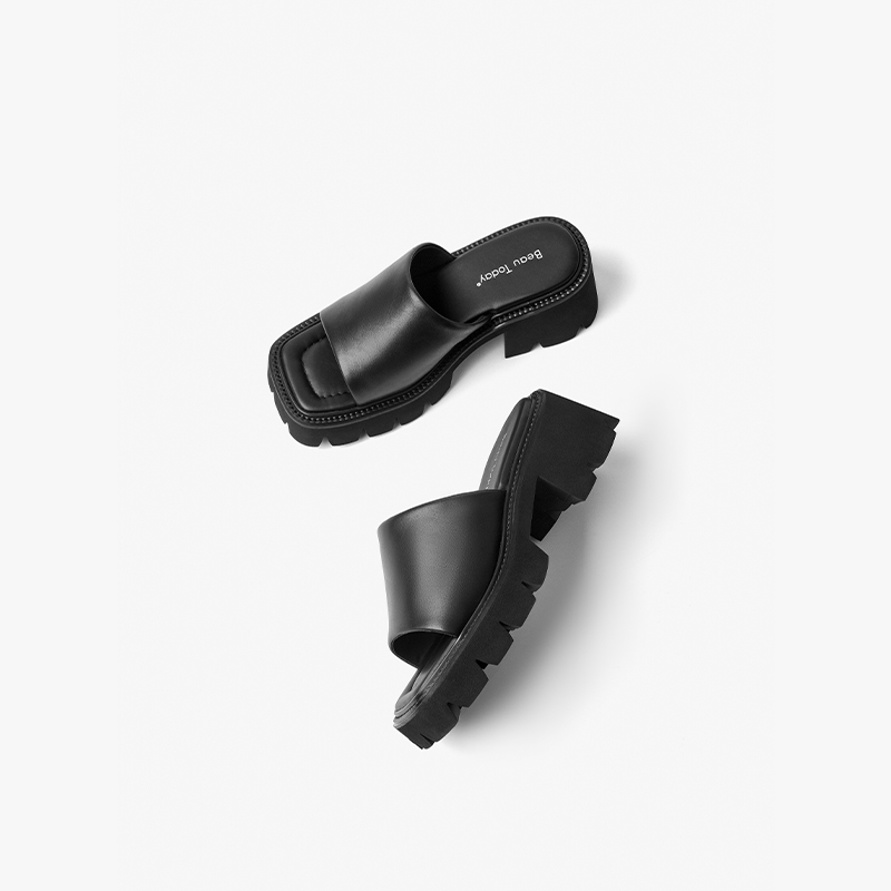 2025 new Leisure BEAUTODAY Sandals Women Calfskin Leather Thick Spool Sole Outdoors Solid Summer Ladies Shoes Handmade Platform 38519 3bc6