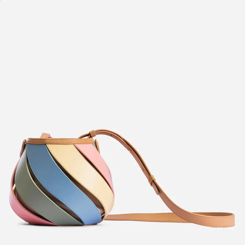 Fashion Lantern Bucket Bag For Women Handbags And Purse 2024 In PU Cross n Hollow Out Mini Shoulder 240902