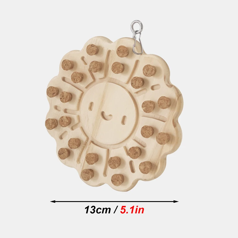 Wooden Sun Shaped Parrot Chewing Toy Educational Supplies for Small Pet Birds Parrot Hamster Cage Chewing Toys Hanging Toy