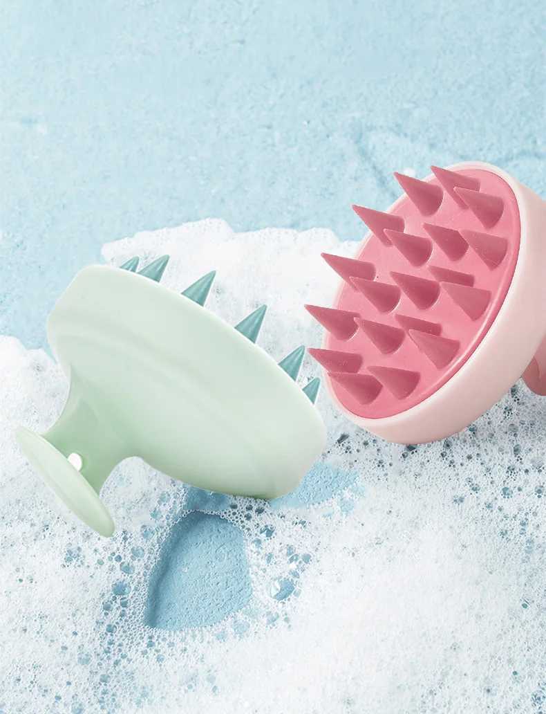 Silicone Shampoo Scalp Hair Massager Head Body Scalp Massage Brush Shampoo Massage Comb Massage Scalp Acupuncture Point Y240902