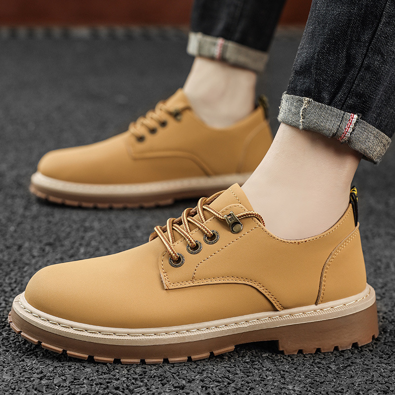 2024 New Men's Boots Outdoor Non-slip Men's Sneakers Fashion Casual Men Leather Shoes Work Safety Shoes comfor Casuales Hombres