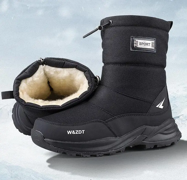 Men Boots Thick fur Winter Shoes Mans Footwear Warm Fur Snow Boots Ankle Botas Hombre Boots For Women Plush Winter Sneakers444