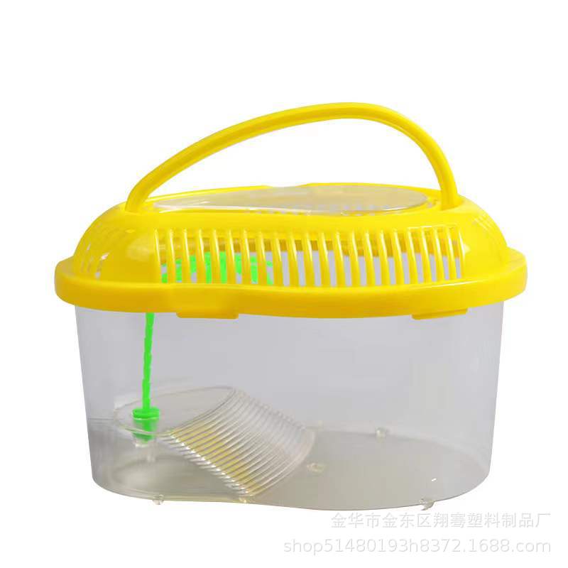 Turtle Tank with Lid Random Color Plastic Turtle Breeding Tank Outdoor Portable Turtle Breeding Box Container House Decoration