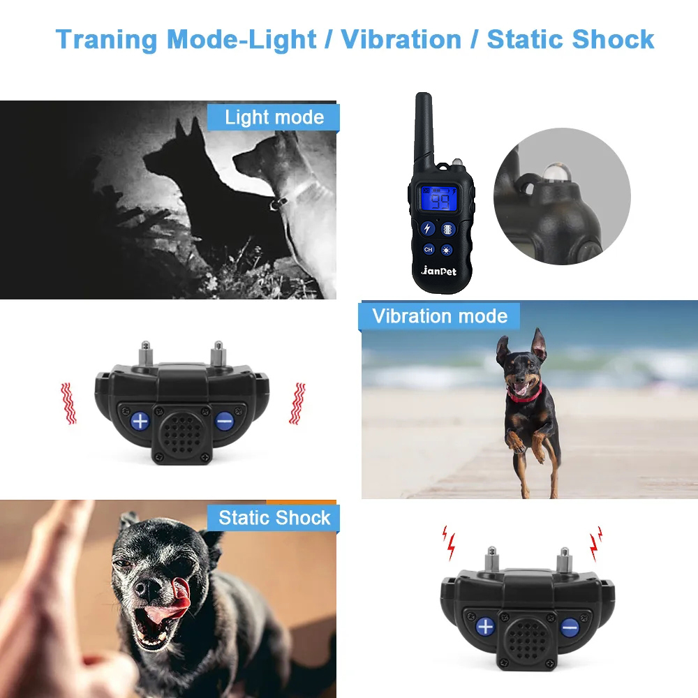2000M Remote Control Dog Training Collar Walkie-Talkie Bark Collar Rechargeable Waterproof Shock Collar for Small Large Dogs