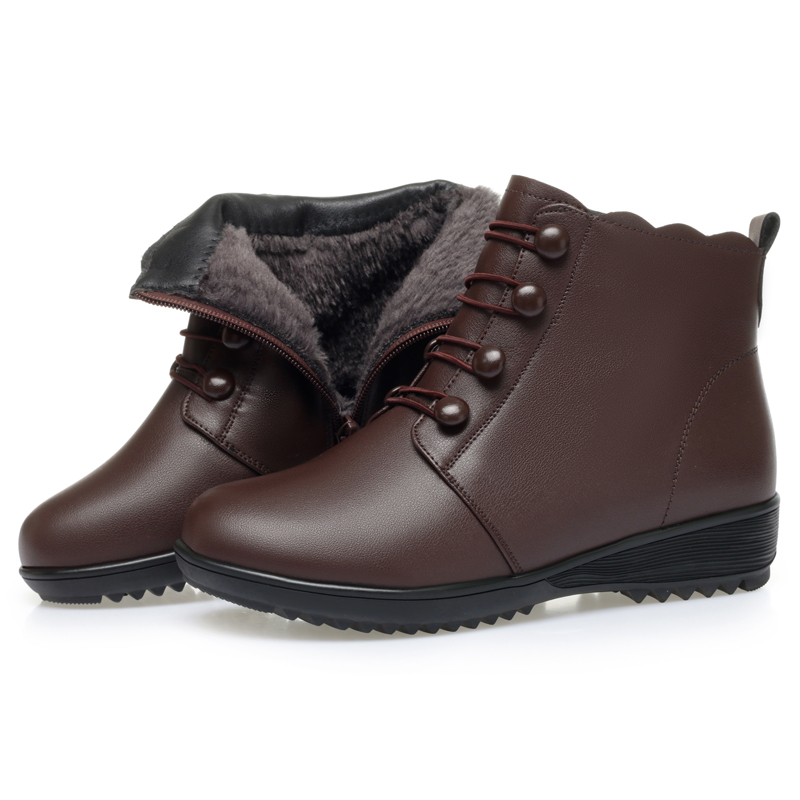 AIYUQI Women Winter Boots Anti Slip 2024 New Mom Snow Boots Warm Wool Large Size Women Ankle Boots