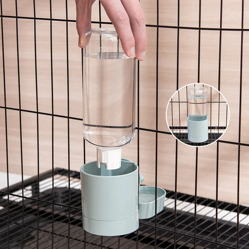 free shipping Automatic Feeder Cage Hanging Bowl Water Bottle Food Container Dispenser For Puppy Cats Rabbit Birds Pet Feeding Product