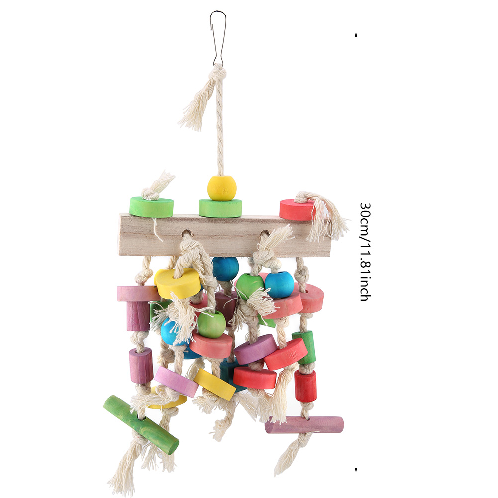 Wood Parrot Toy, Pet Bird Chewing, Funny Swing, Hanging Ladder, Climbing Supply