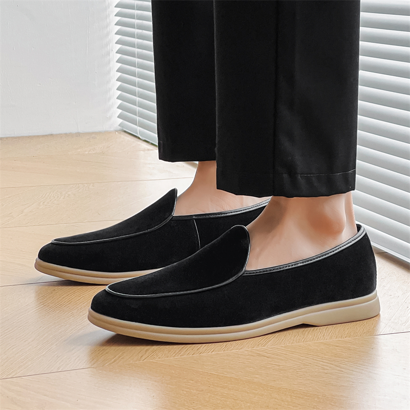 Fashion Men's Classic British Style Loafers Moccasins Men Casual Shoes Suede Leather Mens Light Comfortable Driving Flats c23