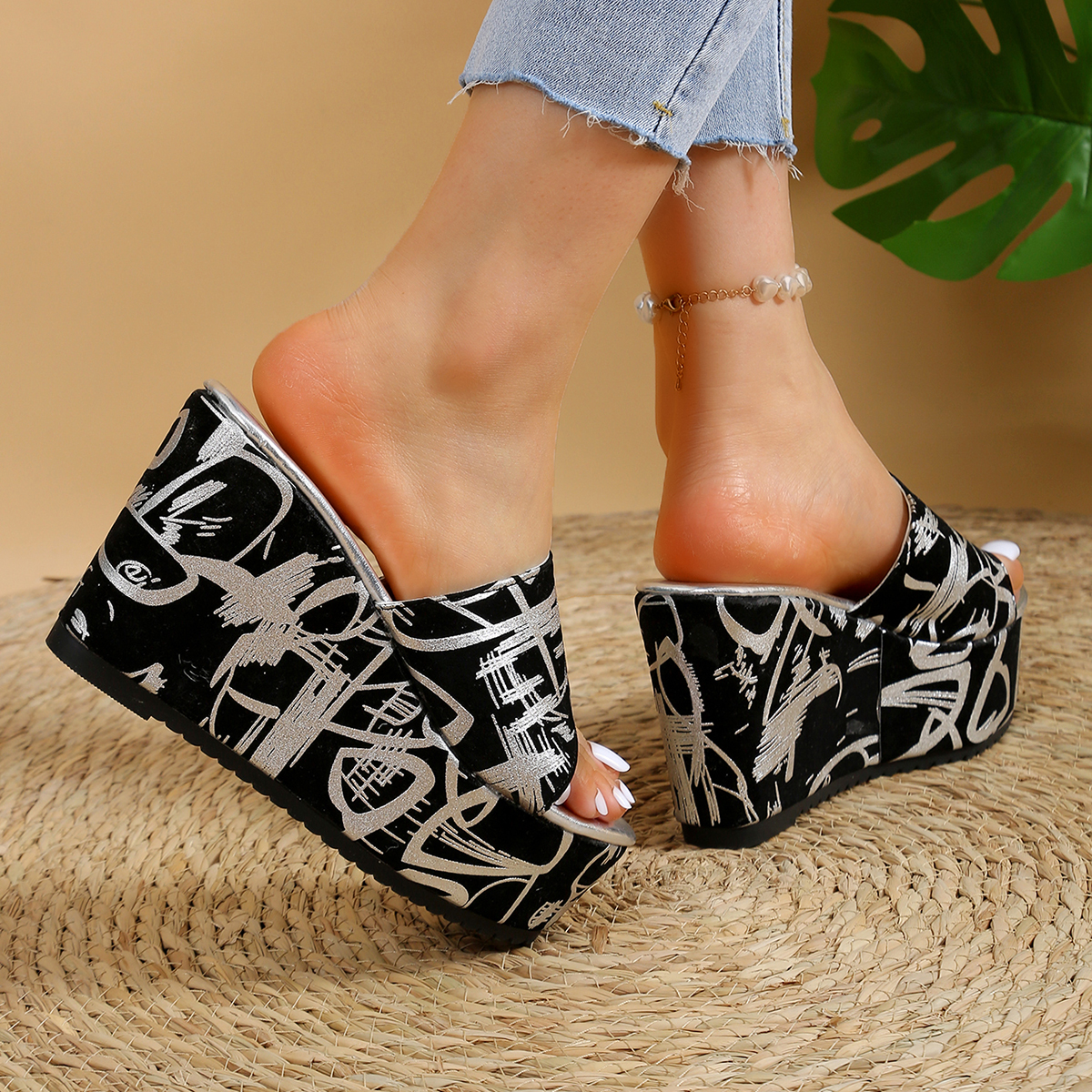Summer Women Wedge Slippers Platform Flip Flops Outdoor Beach 2024 Sandals Ladies Slides Indoor Zapatillas Mujer Casa