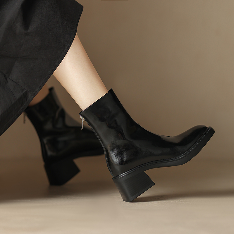 Short AIYUQI Women Rear Zipper 2024 Thick Heel Retro Commuting Ankle Boots British style Fashion Women's Booties 72dd 's
