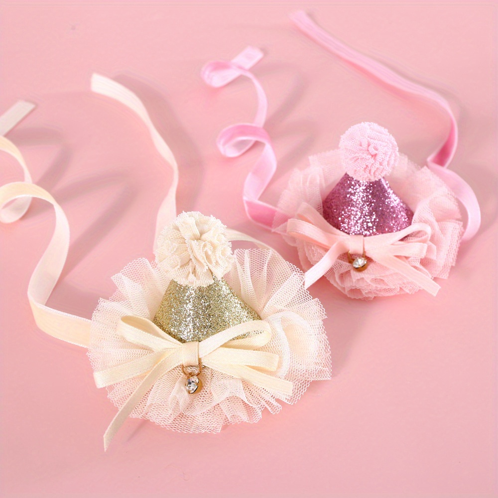 1pc pet cat dog fairy lace three-dimensional birthday hat pentagram tiara butterfly wedding princess