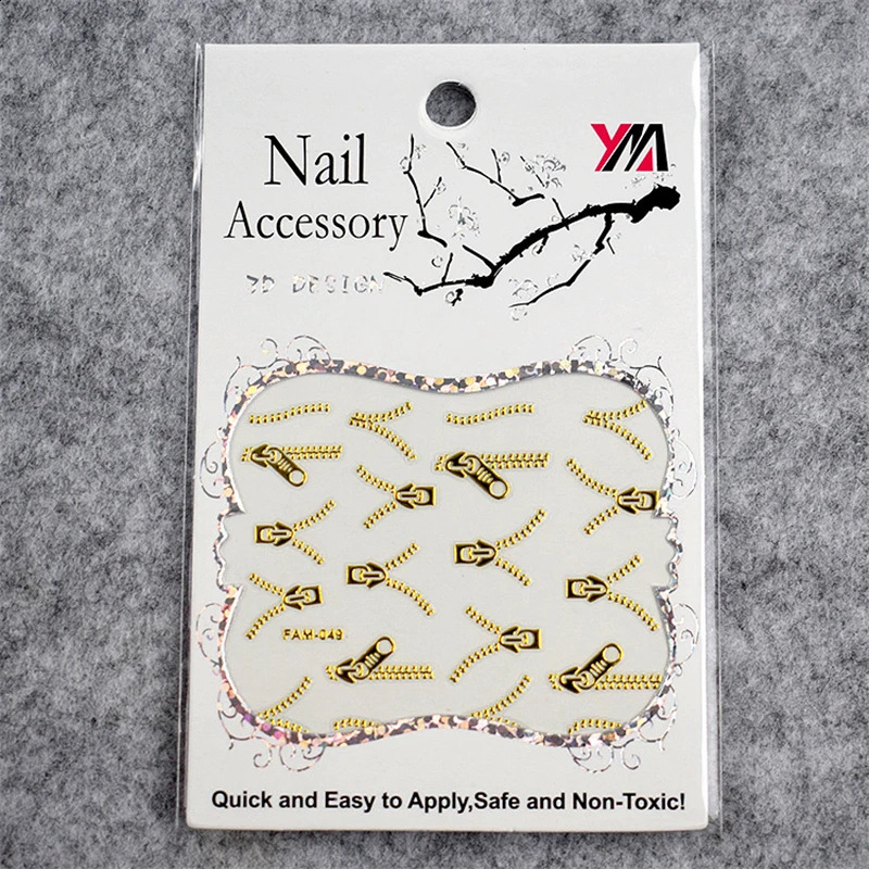 Waterproof and durable nail stickers 3D animal and plant stickers ink nail stickers butterfly star pattern nail stickers 240903