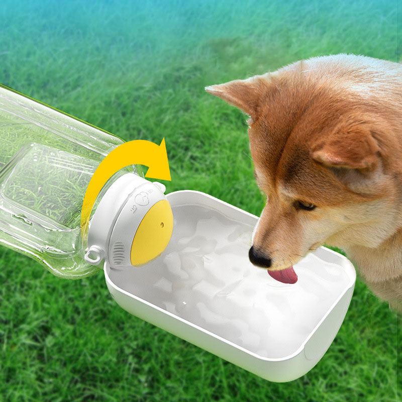 free shipping Portable Dogs Pet Bottle For Travel Large Capacity Dog Water Dispenser 2 In 1 Puppy Drinking Bowl Leak