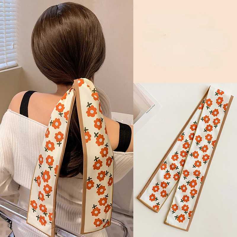 Vintage Hairband Fashion Scarf Ribbon Headpiece French Hair Tie Ribbon Womens Girl Hair AccessoriesY240902