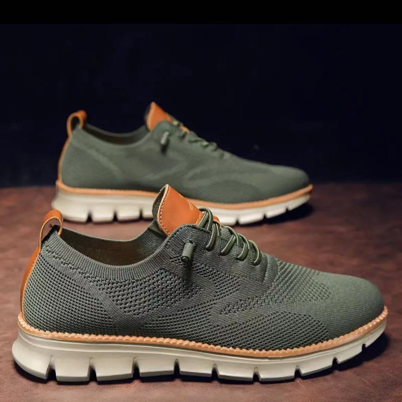 2024 Men Sneakers Plus Size Trendy British Style Summer Breathable Soft Male Sports Shoes Fashion Solid Woven Mesh Running Flats