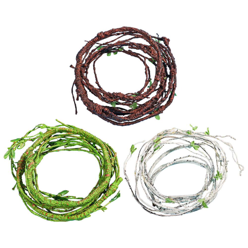 Plastic Reptile Plants Bendable Jungle Climbing Vine Terrarium Branch Flexible Hanging Habitat Decor for Lizard Gecko Tank Decor