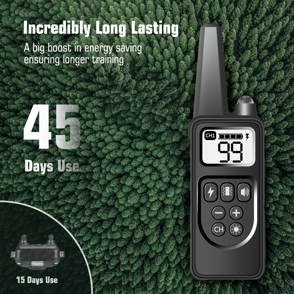 Smart Shock Collar for Dogs - IP67 Waterproof Rechargeable Dog Electric Training Collar with Remote for Small Medium Large Dogs