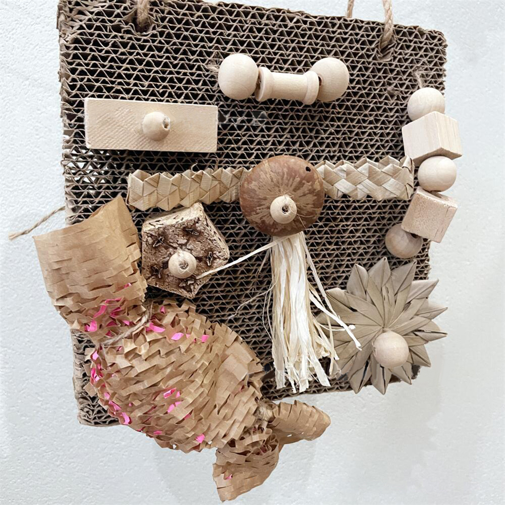Bird Foraging Toys Bird Cage Accessories Parakeet Cardboard Paw Grinding Perch For Budgie, Finches, Cockatiel