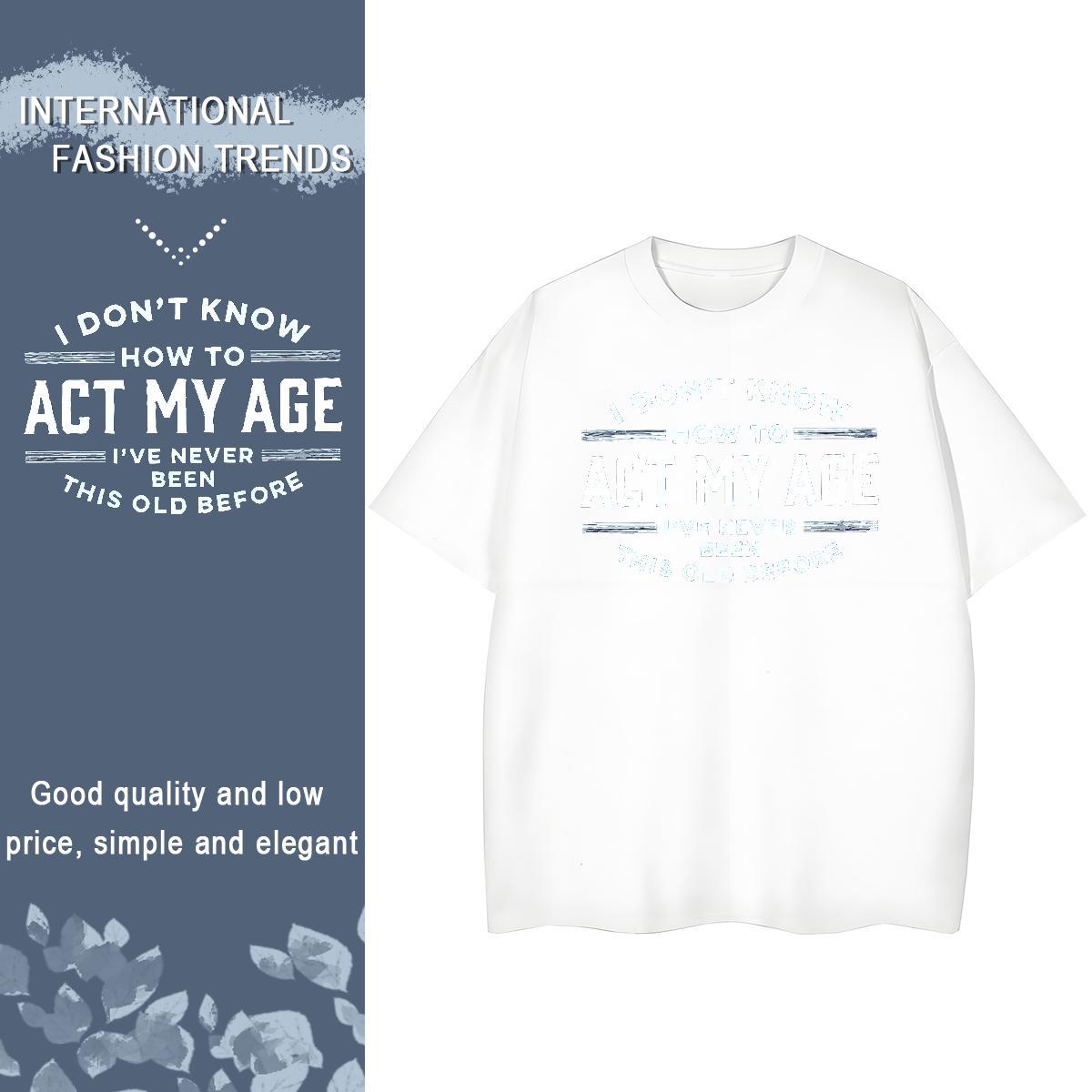 Classic T-Shirts for Men 230g 100% Cotton letter Outdoor Custom Anime Round Neck Short Sleeve Tshirts Classic Casual Tops Tees