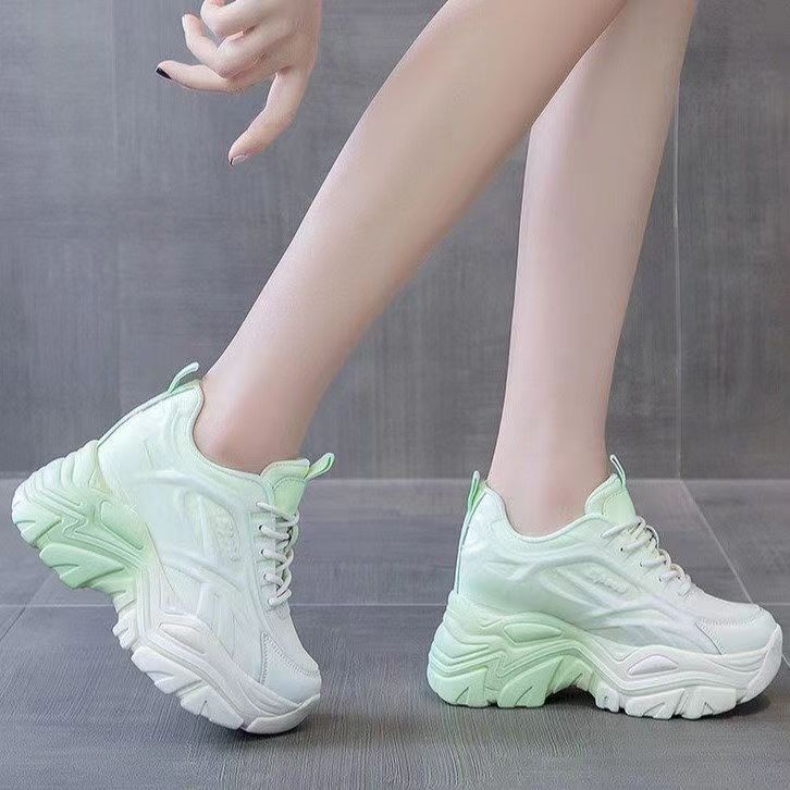 Mix Women's Color Chunky Sneakers 2024 Spring Breathable Mesh Platform Sports Woman Lace Up Thick Sole Casual Shoes Mujer 71f3